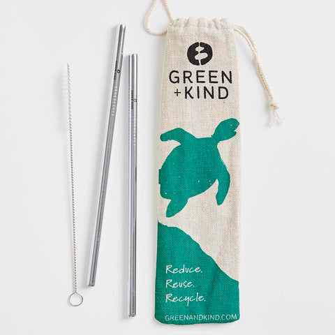 Stainless Steel Straight Straws - 2 Pack
