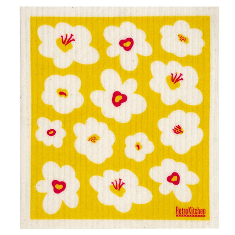 Compostable Sponge Cloth Retro Flowers