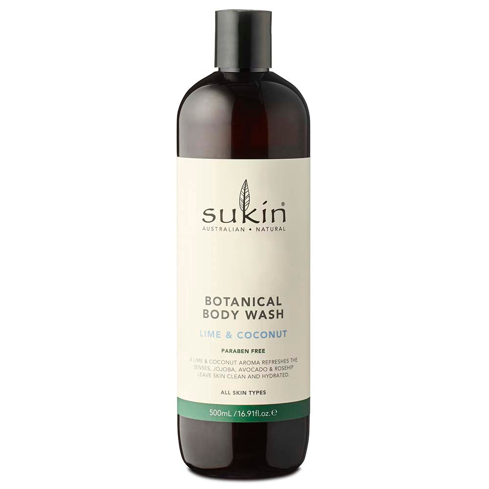 Sukin Vegan Botanical Body Wash Lime & Coconut 1L Flora & Fauna