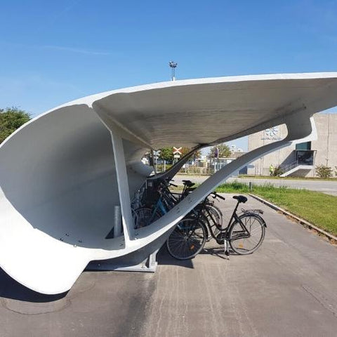 Denmark Is Upcycling Old Wind Turbine Blades Into Protective Bike Shelters!