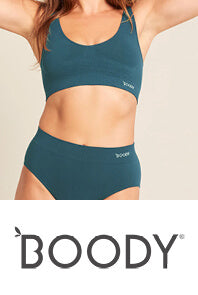 woman in teal boody underwear