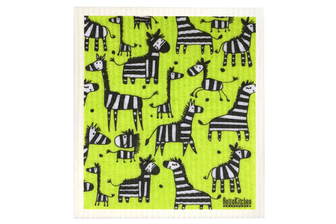 Compostable Sponge Cloth Zebras