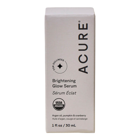 Brightening Glow Serum cardboard packaging on a white background.