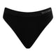 Black low-rise underwear brief with a wide ribbed waistband featuring the brand name 'BOODY' in light gray on the right side, shown against a plain white background.