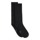Pair of black crew boot socks on a white background