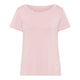 A light pink short-sleeve crewneck t-shirt displayed flat against a solid white background.