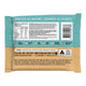 Back of a plant-based snack bar packaging with text and branding.