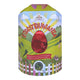 Catherine's Originals Eggstravganza Brown Choc Easter Egg in colourful packaging with a cut out window showing the egg wrapped in red foil.