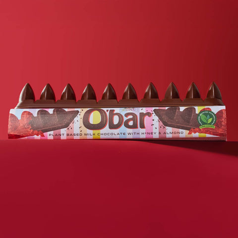 O'Bar styled on a red background.