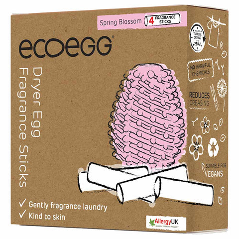 A box of Ecoegg Dryer Egg Refills containing 4 spring blossom scented sticks.