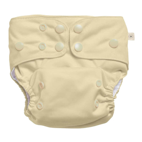 EcoNaps 2.0 Modern Cloth Nappy - bamboo reusable with adjustable snaps,  cream fabric colour. 