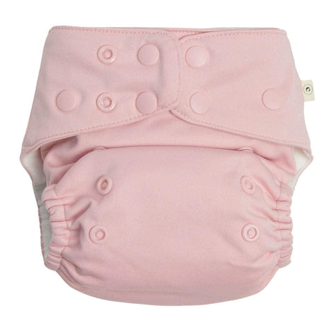 EcoNaps 2.0 Modern Cloth Nappy - bamboo reusable with adjustable snaps,  pink fabric colour. 