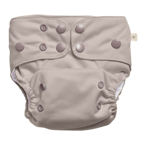 EcoNaps 2.0 Modern Cloth Nappy - bamboo reusable with adjustable snaps, beige fabric colour. 