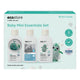 Front of 3 pack Baby Mini Essentials Set showing contents - Baby Bubble Bath, Baby Body Wash & Shampoo and Ultra Sensitive Laundry Liquid.