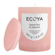Ecoya Metro Jar Candle - Sweet Pea & Jasmine. Pink jar with white label. Includes a glass lid. 