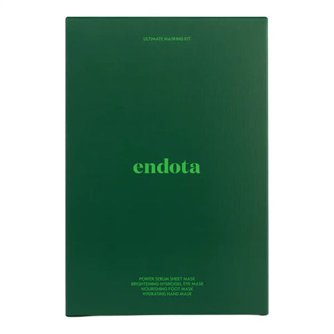 Endota Ultimate Masking Kit in a dark green rectangular box with light green text, shown against a plain white background.