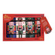 A boxed set of 12 Christmas-themed tea bags from English Tea Shops, featuring a red gift box with six illustrated nutcracker-style tea bags visible through a clear window.