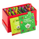 An English Tea Shop tea advent box containing individually wrapped tea bags in colorful pouches.