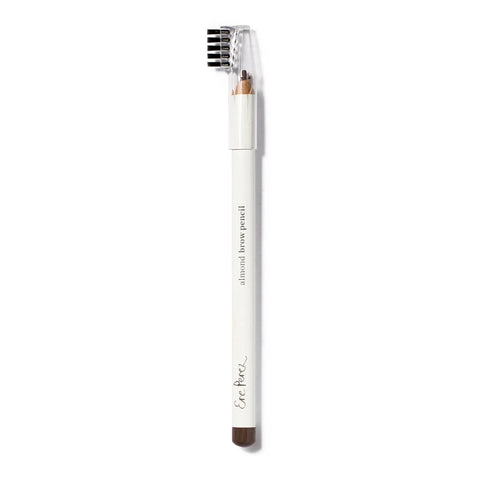 Dark brown eyebrow pencil with brush on a white background