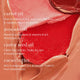 Text detailing the benefits of carrot oil, avocado oil, castor seed oil, and cacao butter on skin with a close-up of red and pink swatches of carrot colour pot.