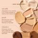 Hero ingredients of Oat Milk Foundation with swatches.