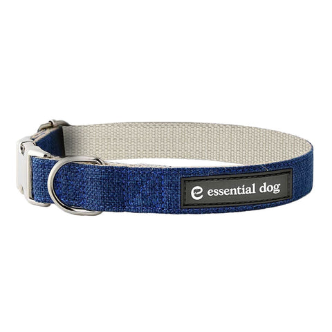 Organic Hemp & Cotton Dog Collar - Ink Blue