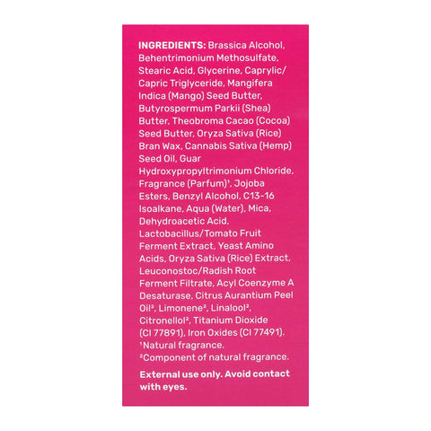 Left side of Ethique Purple Solid Conditioner for Damaged Hair 60g box, showing ingredients.