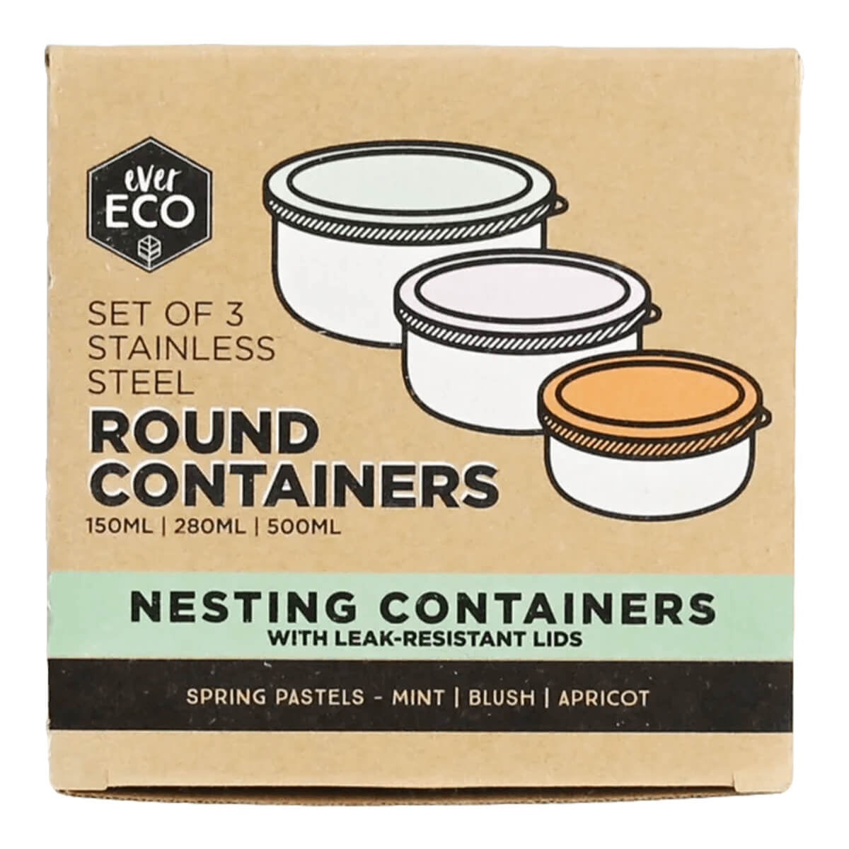 Ever Eco Stainless Steel Round Nesting Containers | Flora & Fauna AU