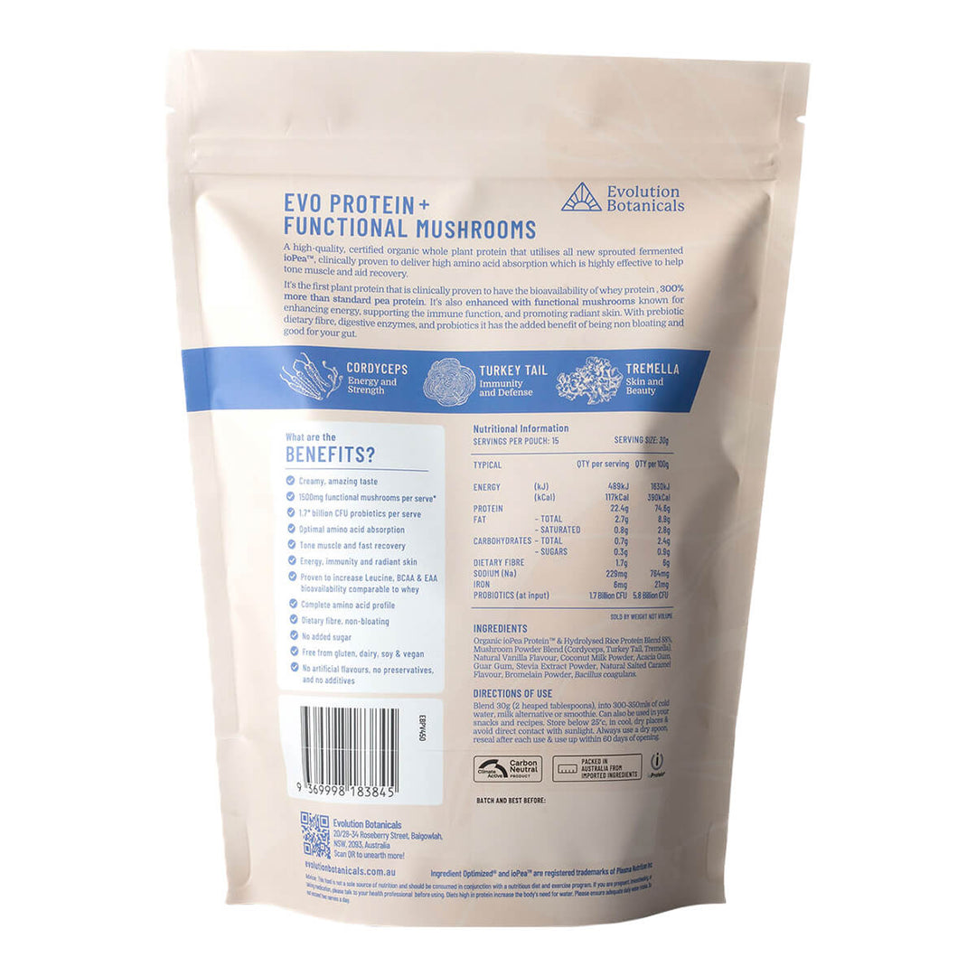 Evolution Botanicals EVO Protein + Functional Mushrooms - Creamy ...