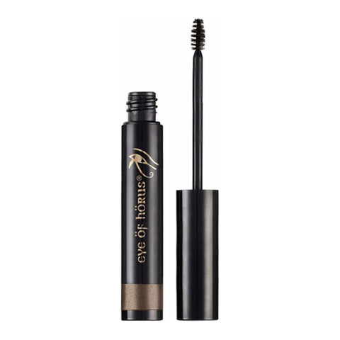 Eyebrow mascara with open case on a white background