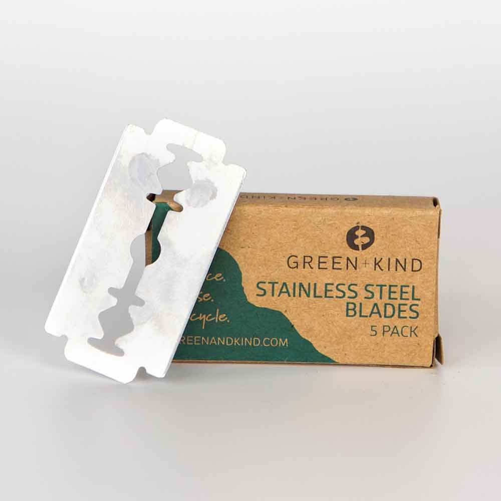 Green + Kind Stainless Steel Safety Razor Blades | Flora & Fauna AU
