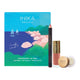 INIKA Organic nourishing lip trio with Amalfi Coast artsy packaging.
