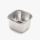 Half snack box with lid removed, stainess steel 83ml capacity.