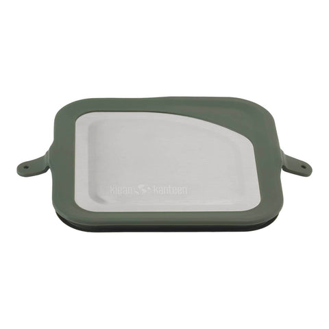 Lid of Klean Kanteen lunch box with silicone & stainless steel. Silicone latches on the sides.