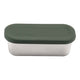 Klean Kanteen Rise Food Box Snack 295ml capacity. Stainless steel container with a green silicone lid. 