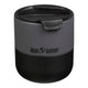 Front of Klean Kanteen Rise Lowball Tumbler 280ml Asphalt. Grey and black stainless steel.  