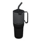 Klean Kanteen Rise Tumbler with Straw Lid 1064ml - Asphalt, grey & black colour. Narrow bottom suitable for most cup holders & carry handle. 