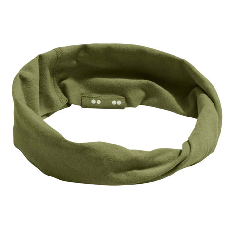 Kooshoo Organic Twist Headhead - Olive Branch on a white background.