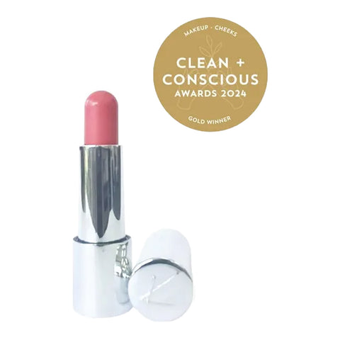 Clean & Conscious 2024 gold winner - lip & cheek stick flushed.