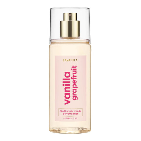 Lavanila Vanilla Grapefruit 150ml perfume mist bottle on a white background.