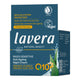 Lavera Natural Beauty Basis Sensitive Anti-Ageing Night Cream Q10 box packaging, featuring a dark teal blue design with white and yellow text, and a green aloe vera graphic on the front.