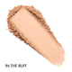 Cosmetic powder swatch labeled 'IN THE BUFF' on a white background