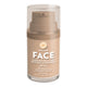 A bottle of Little Urchin Face Light/Medium Tint Natural Sunscreen SPF 50+ with a clear cap and beige pump, shown on a white background.