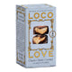 Front of Loco Love Classic Chewy Caramel chocolate box with pale blue colouring and gold detail, chocolate sections pictured.