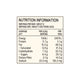 Nutrition information label for Luvio toasted coconut chocolate bar.