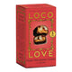 Red box of Loco Love Maple Macadamia Caramel with gold text on a white background. 5 pack