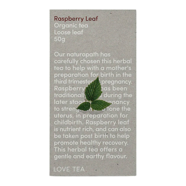 Love Tea Raspberry Leaf Loose Leaf Tea | Flora & Fauna AU