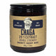 A jar of Fungi Chaga 20:1 Extract Double Strength, 100g, featuring a kraft paper label and a black lid on a white background.