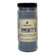 A glass jar of Stardust Immunity Organic Nutrient Powder with a black lid and a beige label, set against a plain white background.