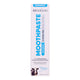 A single tube of MooGoo Moothpaste whitening toothpaste in Peppermint flavour, shown against a plain white background. The packaging is white with blue and black text, featuring a cow illustration at the bottom.